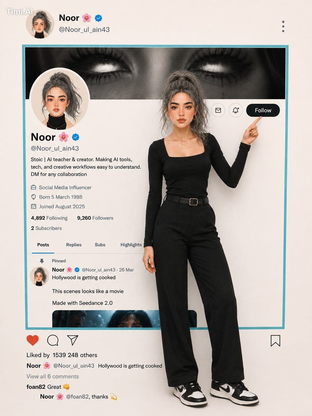 A creative 3D social media wall poster inspired by an Instag