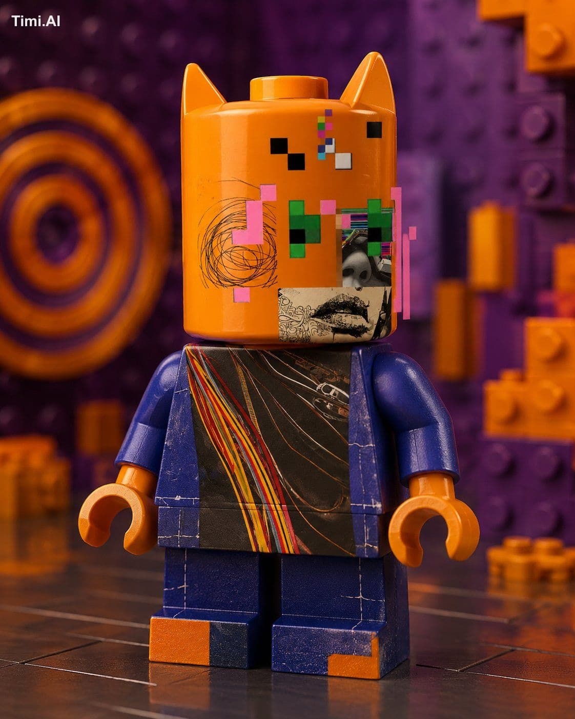 SUBJECT
Transform the provided character into a brick-built