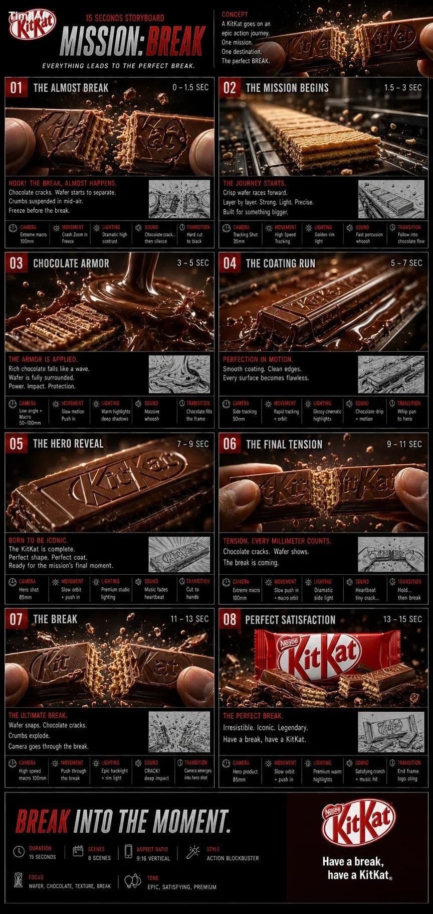 A premium 15-second vertical 9:16 commercial for KITKAT blen