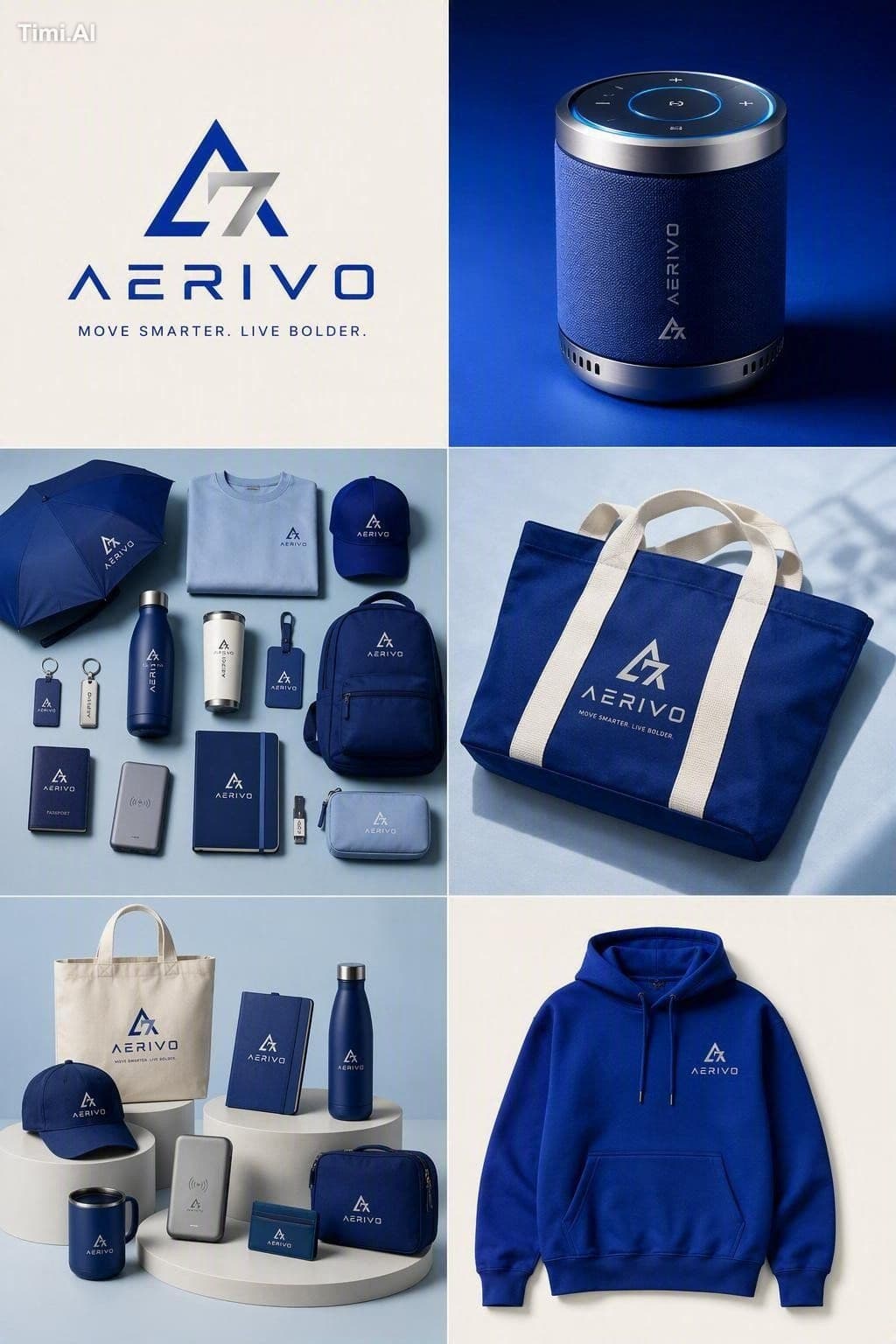 Create a premium 6-panel brand identity presentation inspire