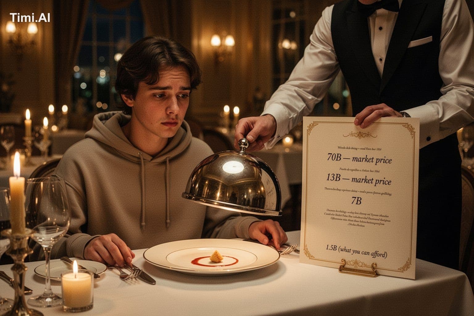 elegant fine-dining restaurant at night, warm golden candlel