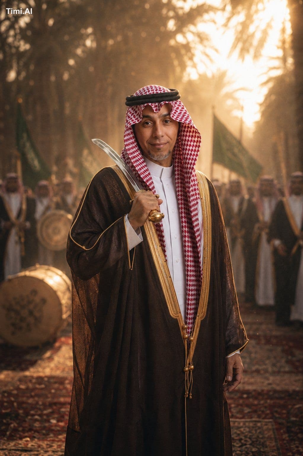 تحب العرضة السعودية؟ 🇸🇦
هذا برومبت يحول صورتك إلى بورتريه