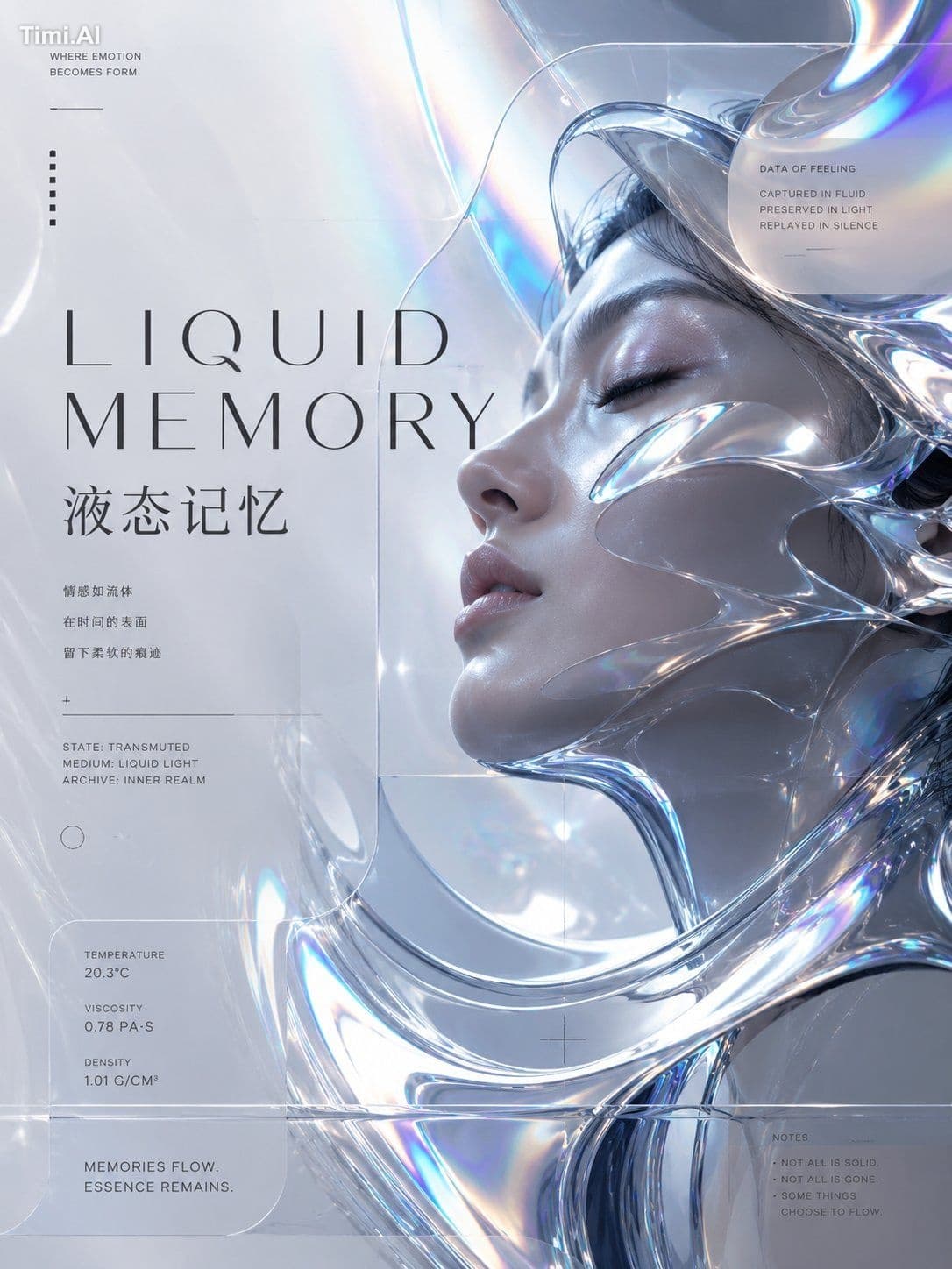 生成一张竖版 3:4 赛博人像概念海报,主题为「【主题名称】」。
画面主体是一位未来感人物半身或侧脸人像,人物气质冷静