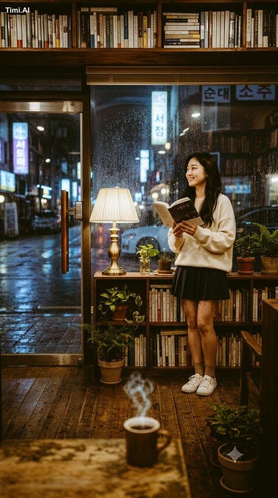 A breathtaking 22-year-old Korean woman with long silky blac